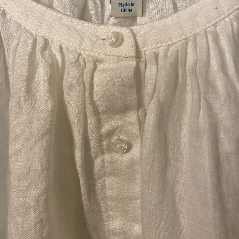 NWOT Sundance Graceful Days White 100% Linen Button Top - Picture 9 of 15